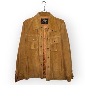 Leathers Ltd By Campus Vintage Leather Suede Jacket Tan Size 40